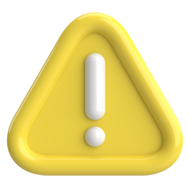 Uyarı işareti. Ünlem işareti. 3B illüstrasyon.