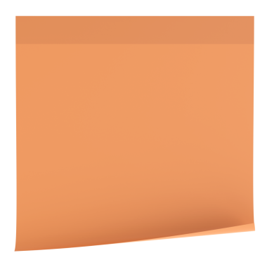 Yapışkan bir not. Üç boyutlu not kağıdı. 3B illüstrasyon.