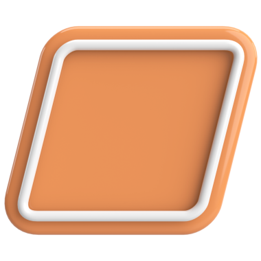 3 boyutlu eşkenar dörtgen düğmesi. Boş tuş. 3B illüstrasyon.