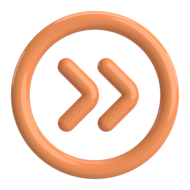 Sonraki düğme. Devam et düğmesi. 3B illüstrasyon.