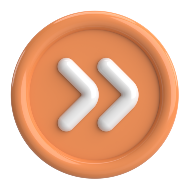 Sonraki düğme. Devam et düğmesi. 3B illüstrasyon.