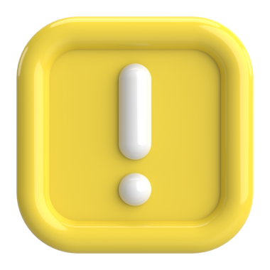 Uyarı işareti. Ünlem işareti. 3B illüstrasyon.