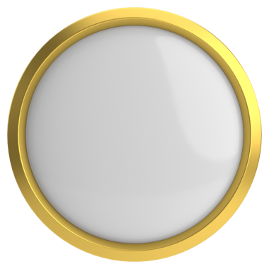 Üç boyutlu daire düğmesi. Lüks düğmesi. 3B illüstrasyon.