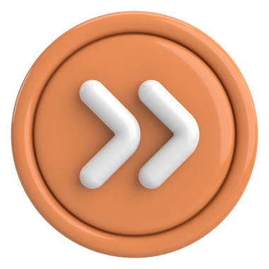 Sonraki düğme. Devam et düğmesi. 3B illüstrasyon.