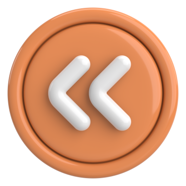 Önceki düğme. Arka düğme. 3B illüstrasyon.