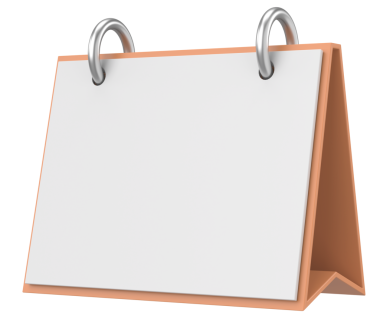 Boş takvim. Üç boyutlu takvim. 3B illüstrasyon.