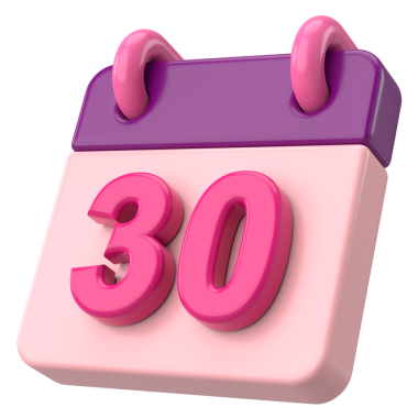 30 'unda. Ayın onuncu günü. Takvim. 3B illüstrasyon.