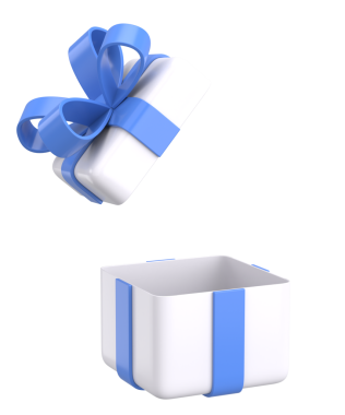 Hediye Kutusu açıldı. Üç boyutlu hediye kutusu. 3B illüstrasyon.