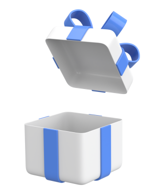 Hediye Kutusu açıldı. Üç boyutlu hediye kutusu. 3B illüstrasyon.