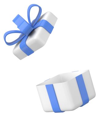 Hediye Kutusu açıldı. Üç boyutlu hediye kutusu. 3B illüstrasyon.