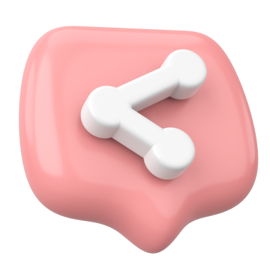 Simgeyi paylaş. Paylaş düğmesi. 3B illüstrasyon.