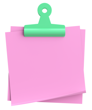 Yapışkan bir not. Üç boyutlu not kağıdı. 3B illüstrasyon.