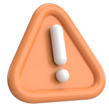 Uyarı işareti. Ünlem işareti. 3B illüstrasyon.