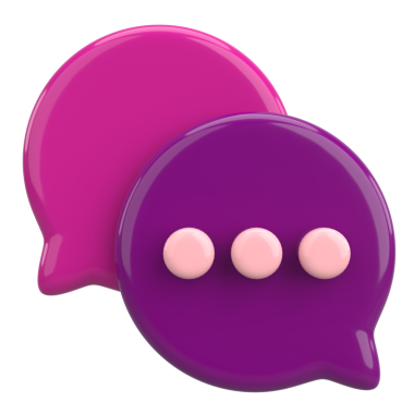 Canlı sohbet simgesi. Sohbet ikonu. 3B illüstrasyon.