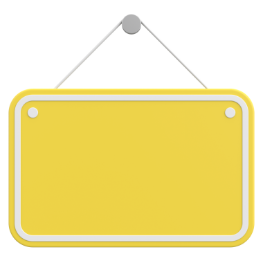 Boş Asılma İşareti. 3B Görüntü.