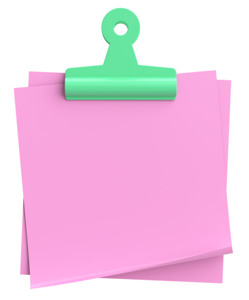 Yapışkan bir not. Üç boyutlu not kağıdı. 3B illüstrasyon.