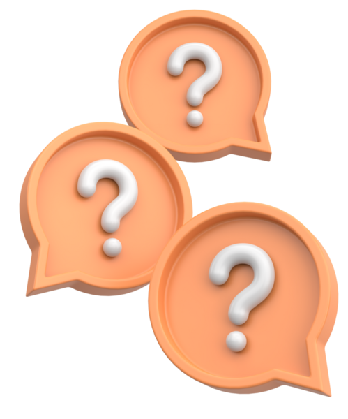 Soru işareti işareti. 3B illüstrasyon.