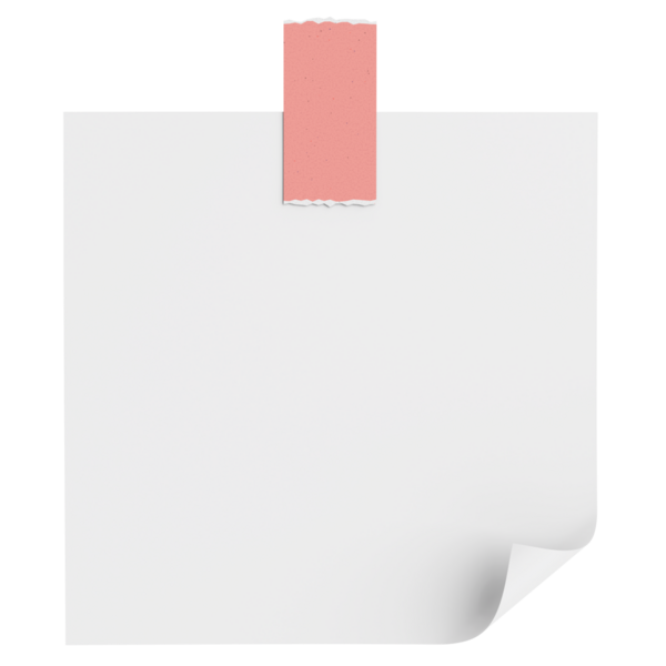 Üç boyutlu not defteri. Yapışkan bir not. 3B illüstrasyon.