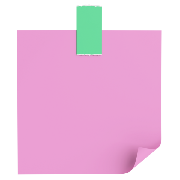 Üç boyutlu not defteri. Yapışkan bir not. 3B illüstrasyon.