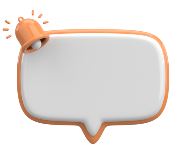 Üç boyutlu uyarı kutusu. 3B illüstrasyon.