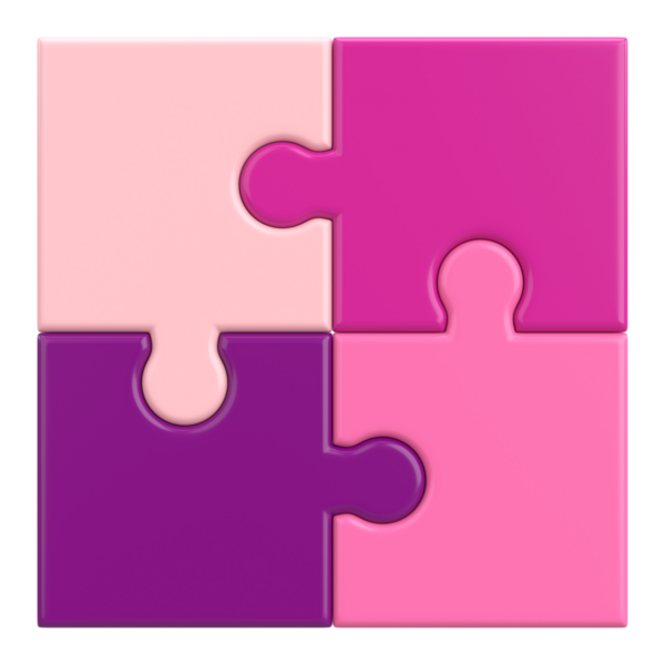 Üç boyutlu bulmaca. Üç boyutlu simge. 3B illüstrasyon.