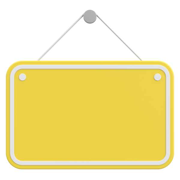 Boş Asılma İşareti. 3B Görüntü.