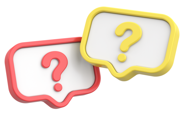 Soru işareti işareti. 3B illüstrasyon.