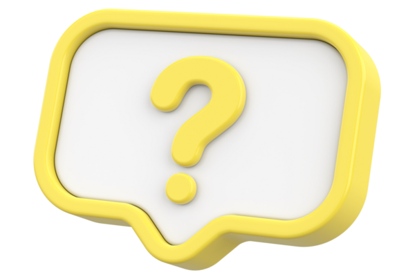 Soru işareti işareti. 3B illüstrasyon.