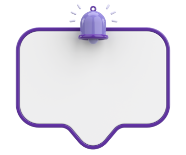 Üç boyutlu uyarı kutusu. 3B illüstrasyon.