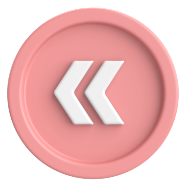 Önceki düğme. Arka düğme. 3B illüstrasyon.