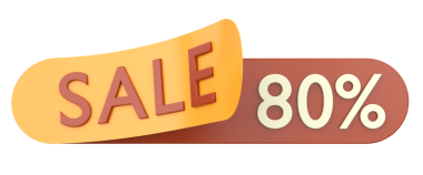 Yüzde seksen indirim. % 80 indirimli. 3B illüstrasyon.