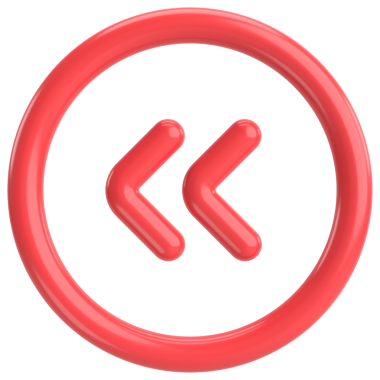 Önceki düğme. Arka düğme. 3B illüstrasyon.