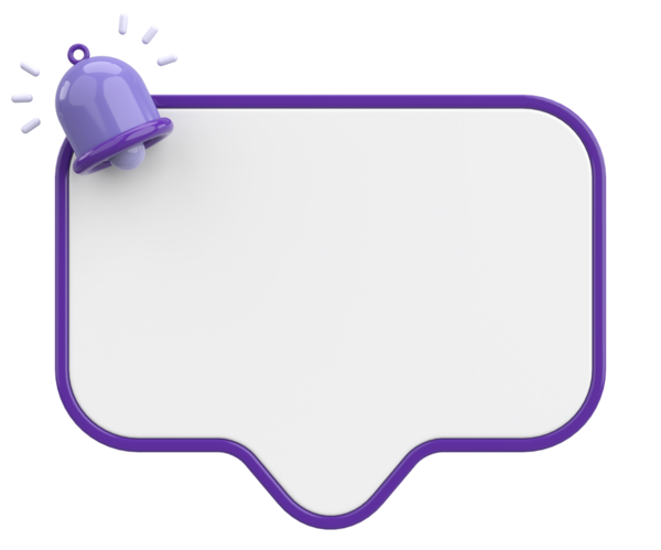 Üç boyutlu uyarı kutusu. 3B illüstrasyon.