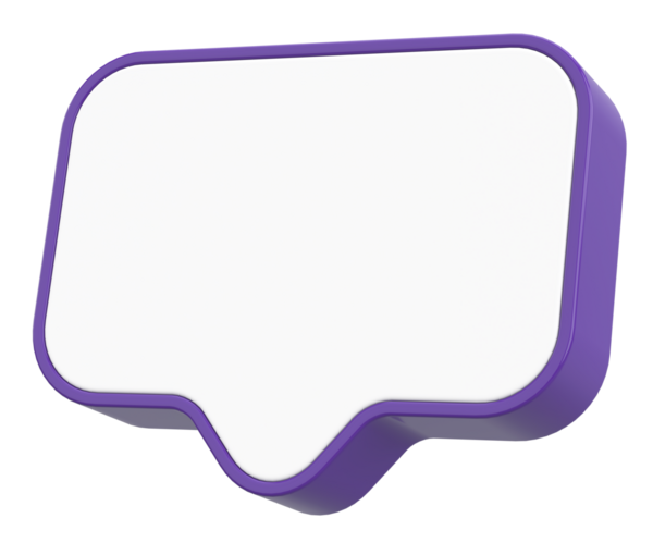 Konuşma balonu. Mesaj kutusu. 3B illüstrasyon.