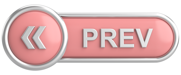 Önceki düğme. Arka düğme. 3B illüstrasyon.