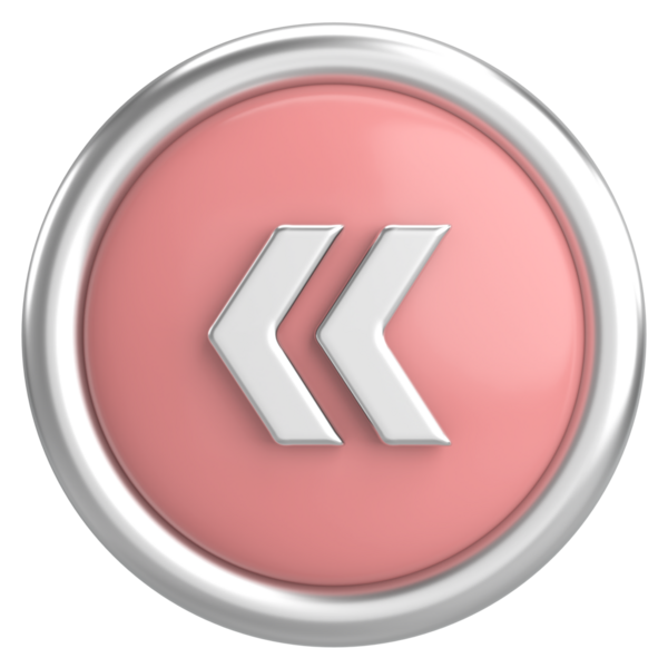 Önceki düğme. Arka düğme. 3B illüstrasyon.