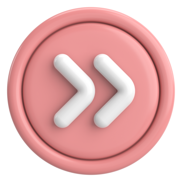 Sonraki düğme. Devam et düğmesi. 3B illüstrasyon.