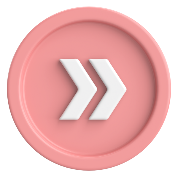 Sonraki düğme. Devam et düğmesi. 3B illüstrasyon.