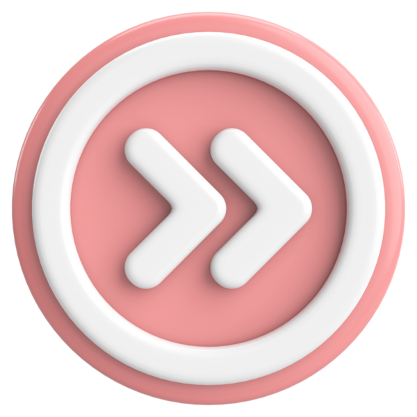 Sonraki düğme. Devam et düğmesi. 3B illüstrasyon.