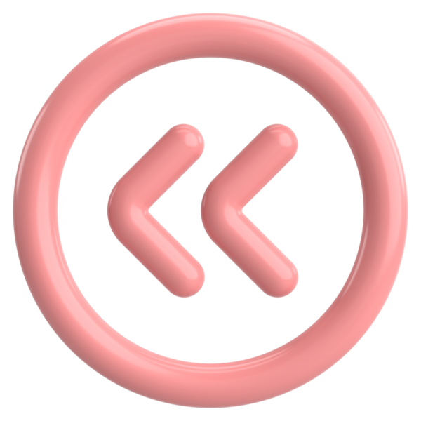 Önceki düğme. Arka düğme. 3B illüstrasyon.