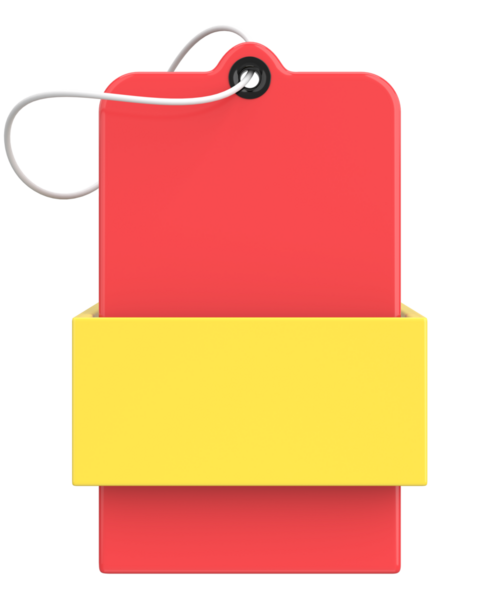 İndirimli etiket. Satış afişi. 3B illüstrasyon.