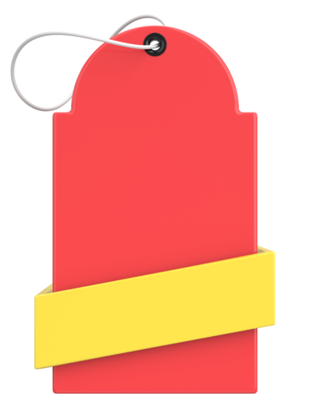 İndirimli etiket. Satış afişi. 3B illüstrasyon.