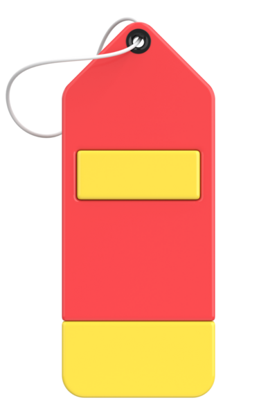 İndirimli etiket. Satış afişi. 3B illüstrasyon.