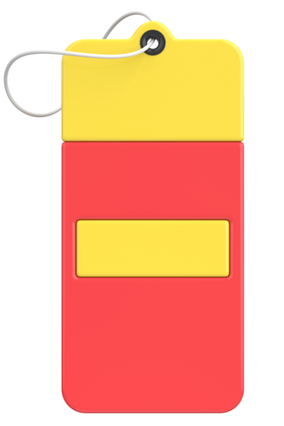 İndirimli etiket. Satış afişi. 3B illüstrasyon.