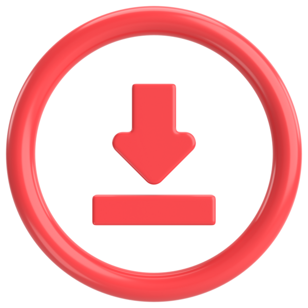 İndirme düğmesi. Simge indir. 3B illüstrasyon.