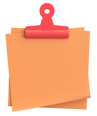 Yapışkan bir not. Üç boyutlu not kağıdı. 3B illüstrasyon.