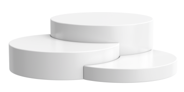 Ürün sergisi. Ürün podyumu. 3B illüstrasyon.