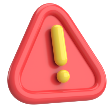 Uyarı işareti. Ünlem işareti. 3B illüstrasyon.