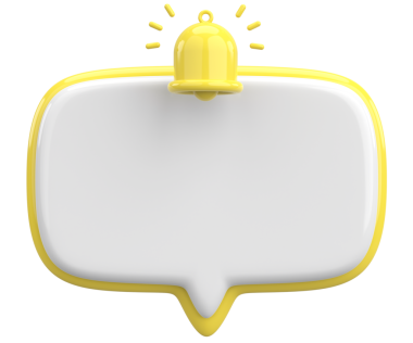 Üç boyutlu uyarı kutusu. 3B illüstrasyon.