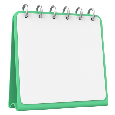 Boş takvim. Üç boyutlu takvim. 3B illüstrasyon.